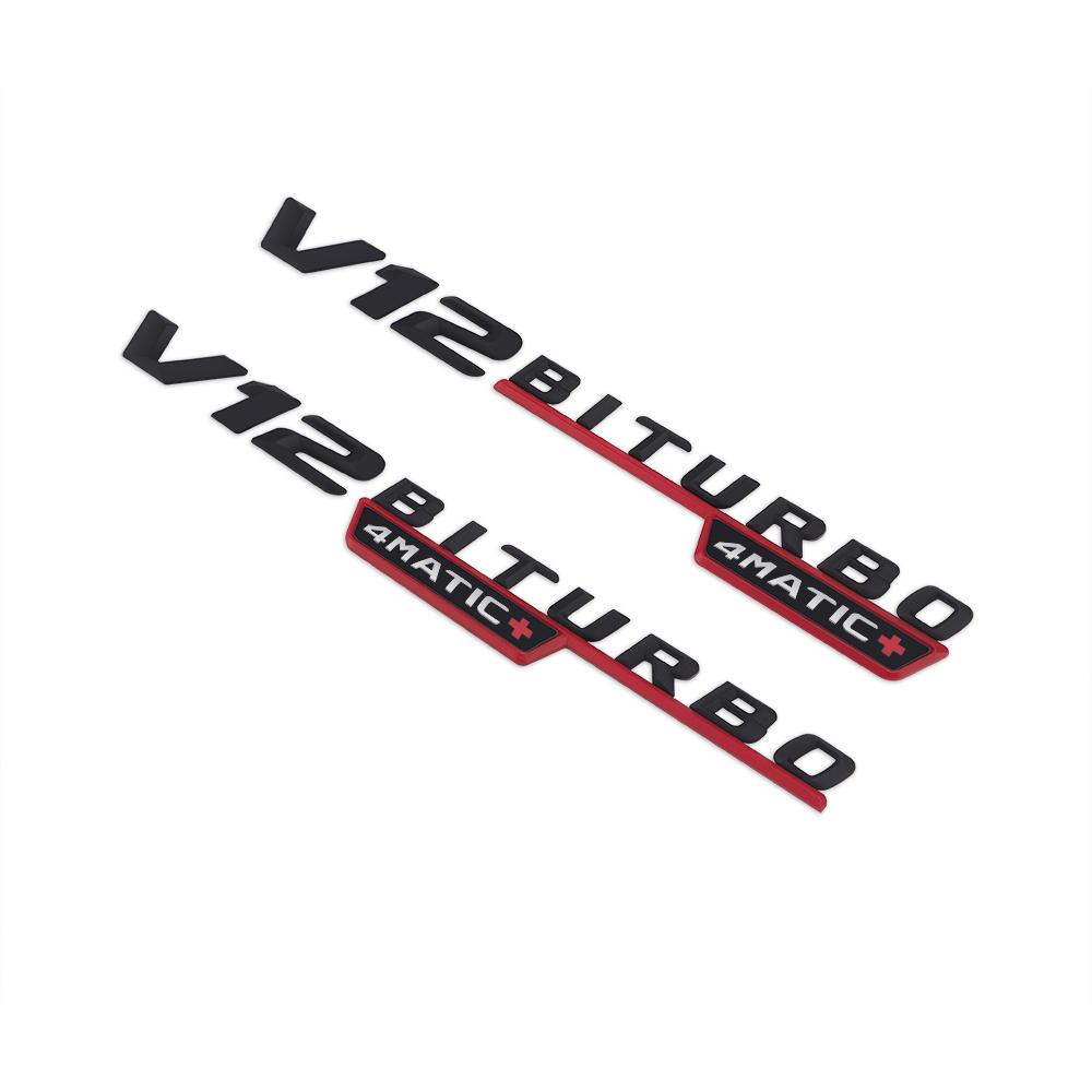 2 шт. V12 BITURBO 4MATIC логотип буквы наклейка на крыло для CESG Class SL ML W221 W205 W210 W211 W212 значок наклейка