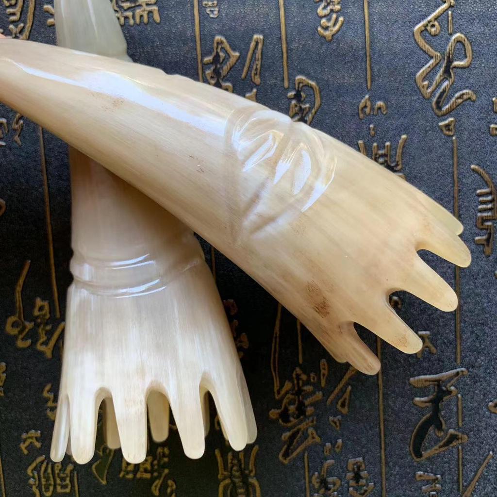 Натуральный роговой меридиональный массажный гребень для головы и тела