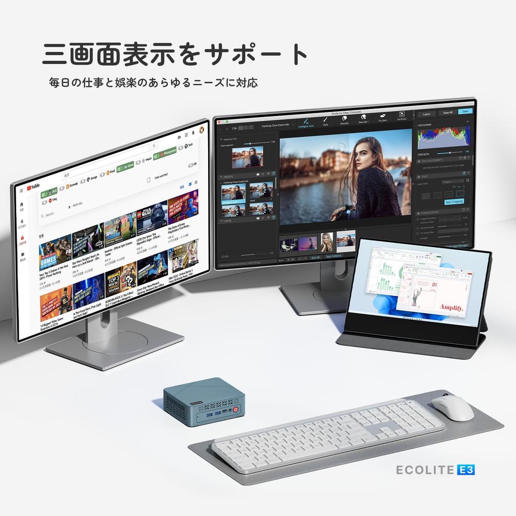 Мини-ПК BOSGAME ECOLITE Series E3 N150 MiNipc 16 ГБ 512 ГБ NVMe SSD Настольный ПК Windows 11 Pro 4K60 Гц 3 выхода на экран Совместимый Маленький ПК