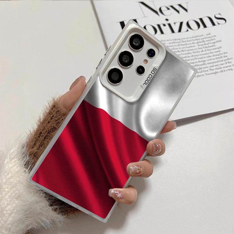 Чехол для телефона с флагом Польши (бело-красный), мягкий, для Samsung Galaxy S24 S25 FE S26 Edge S23 Ultra S22 Plus S21 + Ударопрочный задний чехол