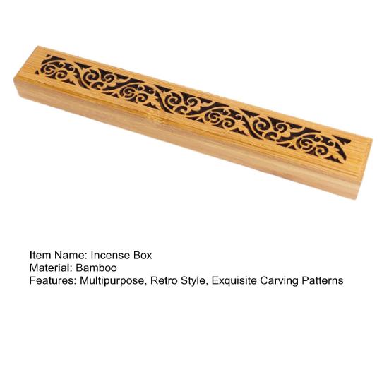 Бамбуковая шкатулка для благовоний в стиле ретро, резная подставка для благовоний, улавливатель пепла для медитации, сна, снятия стресса, декор для чайной комнаты