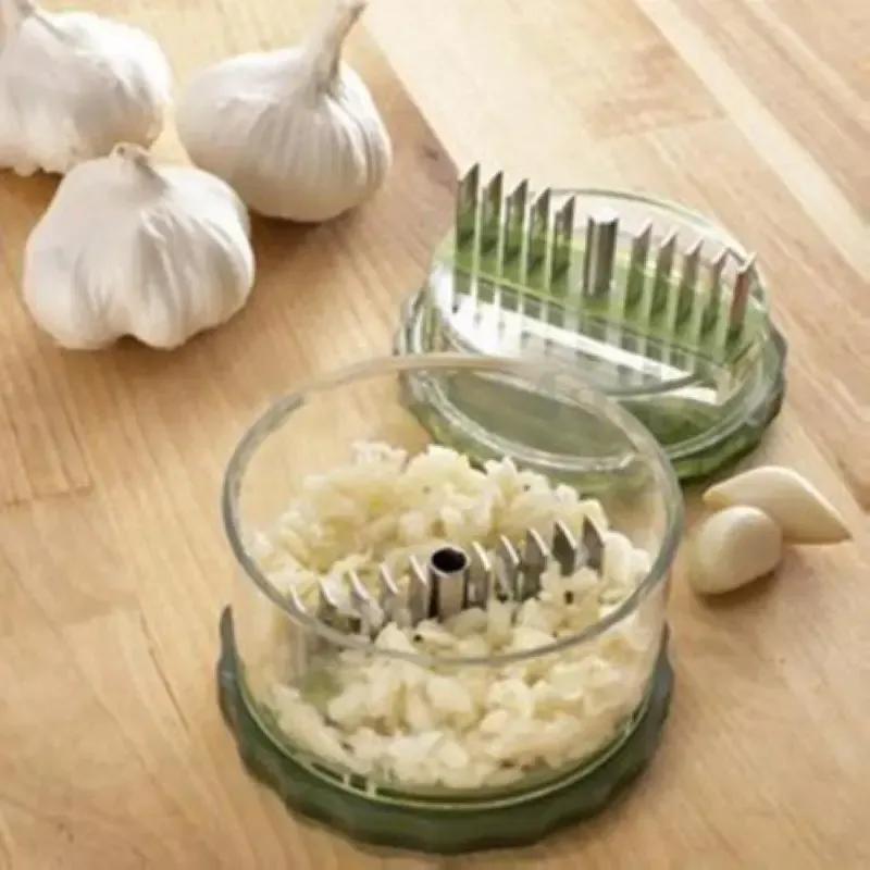 2025 NEW Garlic Press Chopper Ginger Mincer Garlic Grater Mini Portable ABS Stainless Steel Garlic Press Chopper Slicer Hand Presser Grin