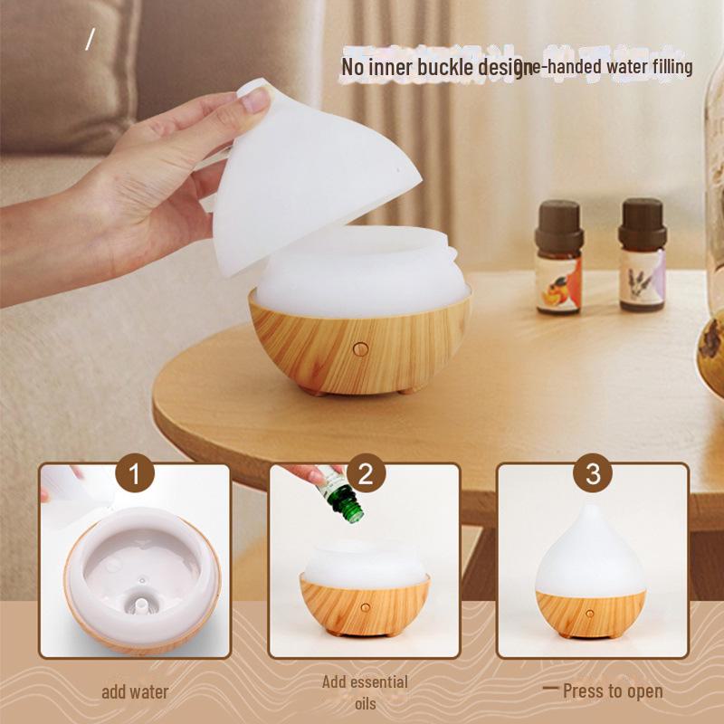 Диффузор для ароматерапии с деревянным зерном: Увлажнитель воздуха с эфирным маслом, идеальный подарок для дома или офиса.
