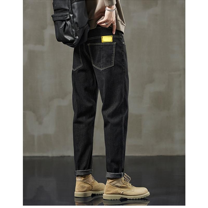 Plus Size Autumn Style Jeans Long Pants Blue Men Elastic Loose Vintage High Waist Basic Casual Fashion Harem Men Trousers