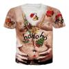 3D Print Funny Muscle Graphic T Shirt For Men Women Short Sleeve Ugly Tee Shirts Clothes Mens Novelty Party Cosplay Tshirts
