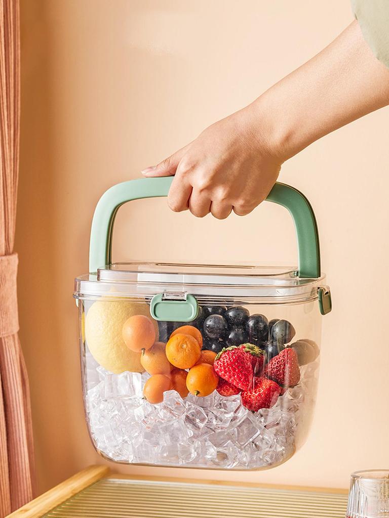 Large Transparent Outdoor Camping Ice Bucket with Tray