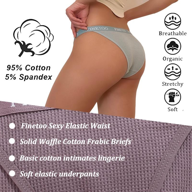 FINETOO Cotton Panty for Women Low Waist Briefs Solid Panty 7 Color Women Cotton Underwear Breathable Lingerie Underwear For Girls