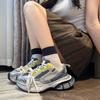 Зимние кроссовки для женщин 2024 Новые черные повседневные вулканизированные кроссовки в стиле «папа» Женские кроссовки на высокой платформе На шнуровке Белые кроссовки Женские