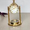 12.7 Cm Maritime Shinny Brass Dome Lens Table Desk Clock with Compass Christmas Gift Décor Halloween Décor Brass Mechanical Desk Clock