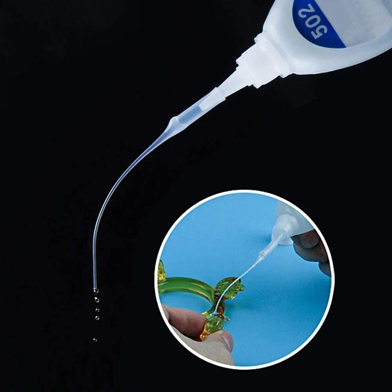 100 шт. Клеевые микро-наконечники Пластиковый флакон для клея Клей 502 Резиновый шланг Резиновая капельница Трубка Хвост мыши Дозирующая игла Дозирующая трубка