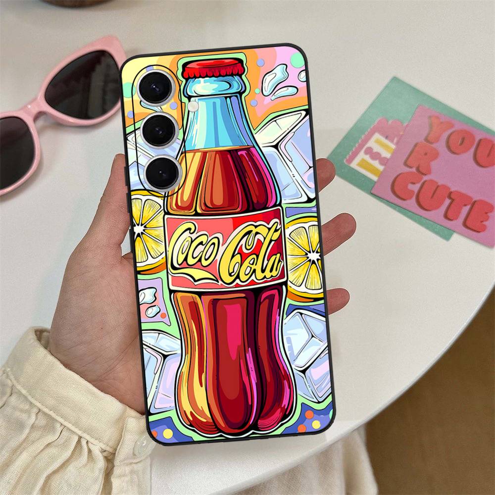 Чехол для телефона C-CocaS-Fashion Cola для Samsung S 24 Fe 25 Ultra Plus 20 Lite 21 30 22 23 24 22 Ultra 5G Fundas