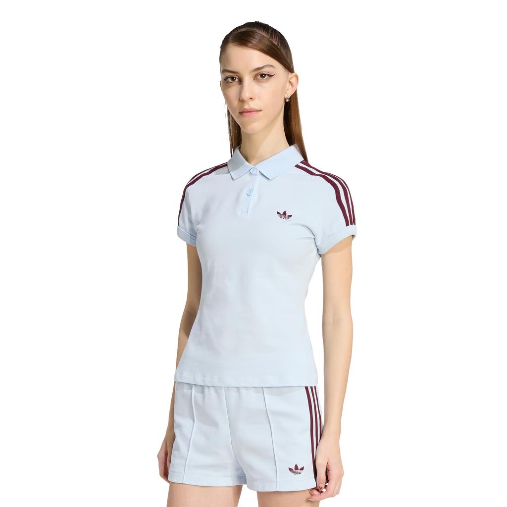 Поло Adidas с 3 полосками - Crystal Sky: Бордовый / Kd3698