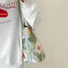 Yogodlns New Fashion Floral Pattern Bucket Bag Canvas Casual Shoulder Bag Large Capacity Creative Handbag for Women