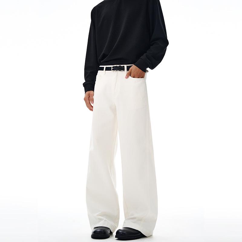 LKTM Американский Ретро Унисекс Брюки А-силуэта из Чистого Хлопка - Высококлассный Чистый Крой в Пол
