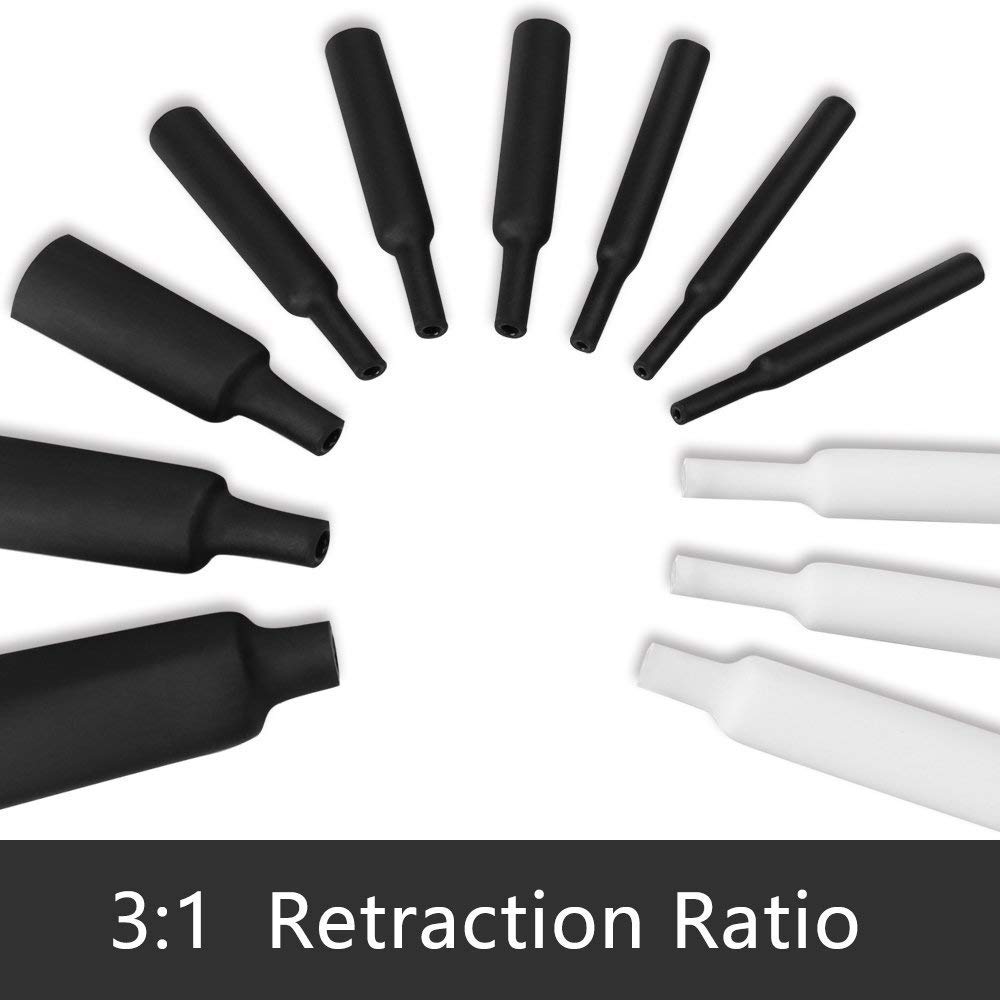 320 шт. водонепроницаемая термоусадочная трубка, коэффициент усадки 3:1 комплект термоусадочной обертки, изоляционный рукав для провода электрического соединения, кабеля