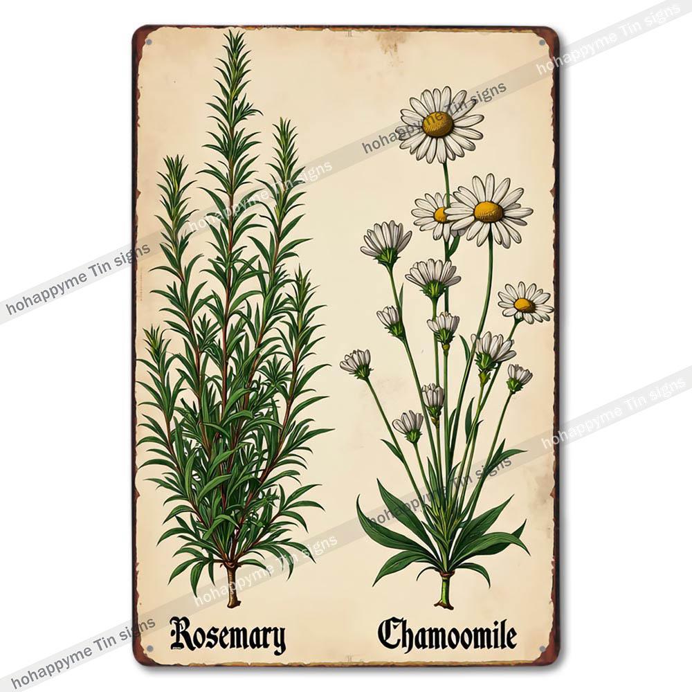 Retro Floral Metal Tin Signs Home Decor Wall Art Garden Farmhouse Country Kitchen Bathroom Living Room
