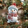 5 Pcs Christmas Snowman Pendant Acrylic Cartoon Snowman Hanging Ornaments Holiday Christmas Tree Hanging Snowmen for Home Decor