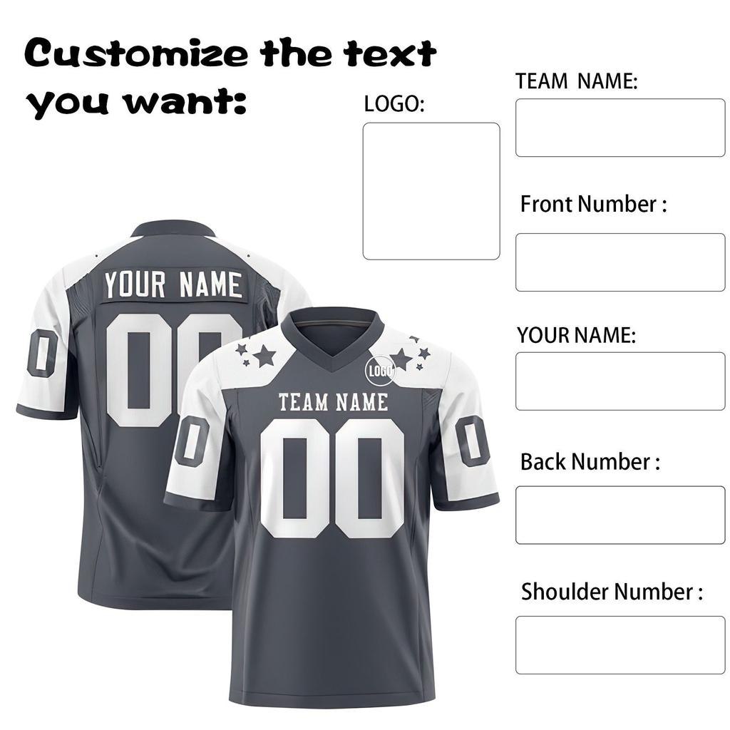 Custom Football Jerseys Personalized Printed Team Name & Number Sports Uniform For Men Women Youth
