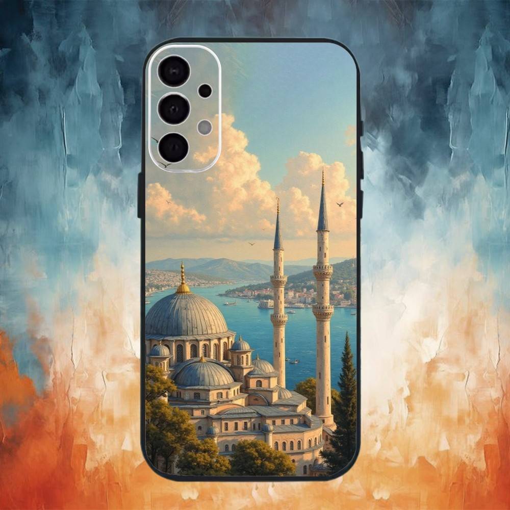 Турция Стамбул Пейзаж Чехол для телефона Для Samsung S25,S24,S21,S22,S23,S30,Ultra,S20,Plus,Fe,Note,10,9,5G Черный Чехол
