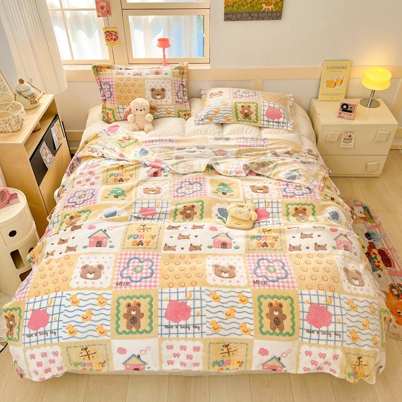 Мультяшное розовое клубничное фланелевое одеяло для детей и девочек, мягкое теплое легкое покрывало для дивана-кровати, путешествий, кемпинга, подарков