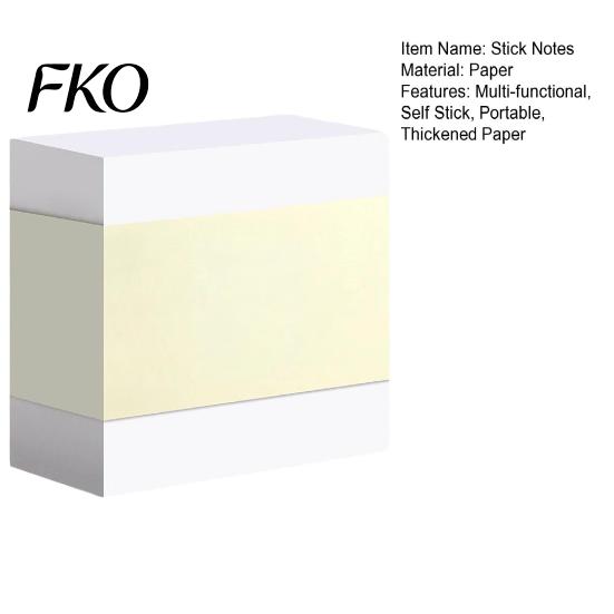 Reusable Stick Notes Notes, 4x4in Self-Stick Cube Pads, 400 Thick Paper Sheets/Pad Adhesive Memo Pads for Office, School, Home