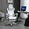 Gaming Chair With Adjustable Height And Reclining Backrest 65x65x121 129 Cm White And Black