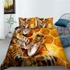 2/3pcs Bedding Set Breathable Comforter Duvet Cover Set 3D Bee Unique Design Microfiber Comfortable Bed Suit