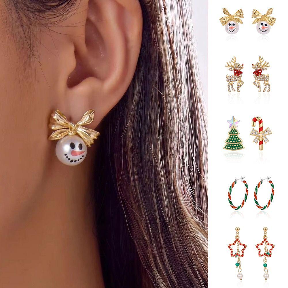 Christmas Tree Christmas Earrings Snowman Santa Claus Earrings Xmas Earrings Holiday Party
