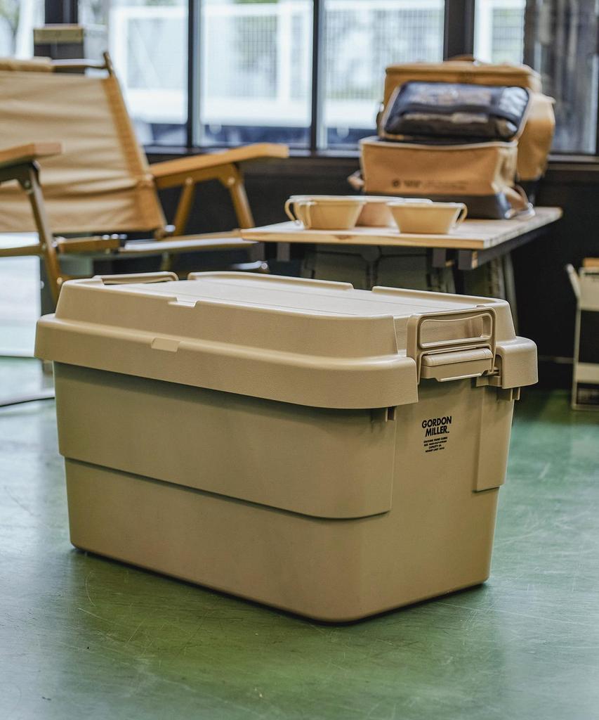 Gordon Miller Автомобильный 50-литровый складной багажник для хранения вещей, органайзер цвета койота, бежевый с крышкой, для сидения на открытом воздухе, большой емкости 1613362