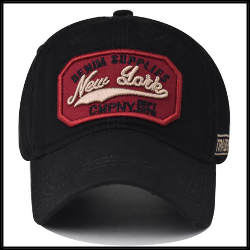 Baseball CZA425 [White Fang] Hat, Cap, Cap, Cotton, Embroidered, Casual, Stylish, Breathable, Men's, Women's, (Black)