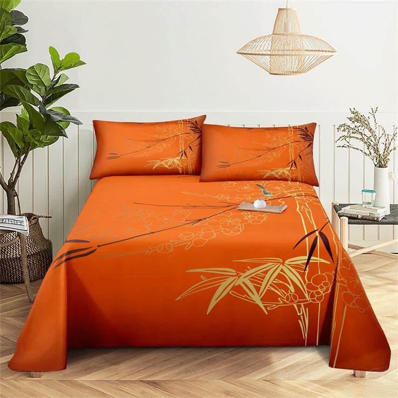 Постельное белье для спальни Великолепные цветы Цифровая печать Постельное белье Простыня Наволочка Постельные принадлежности Мода Изысканная печать Простыня