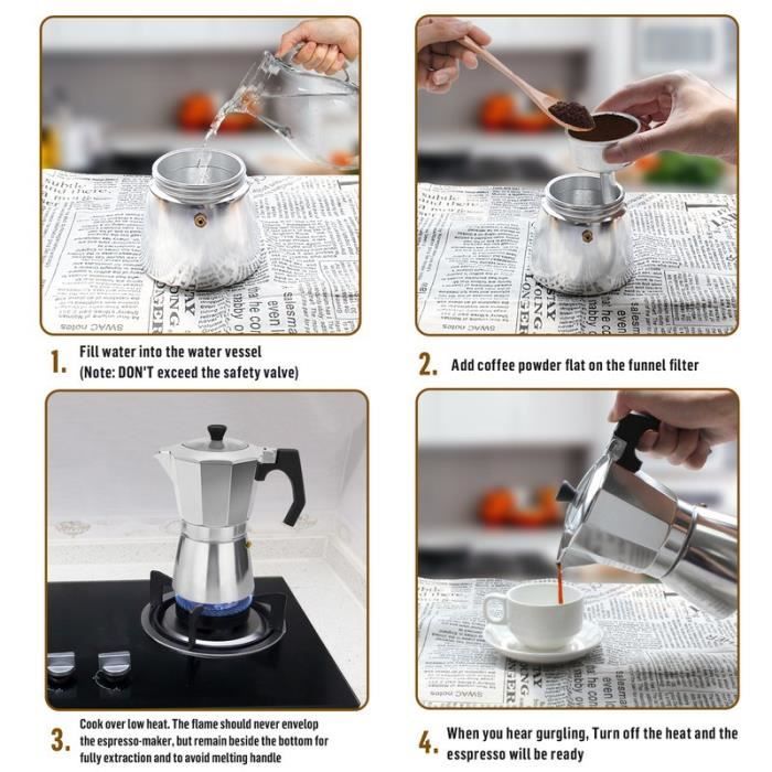 Итальянская кофеварка - ROSSETTO - Moka Express - Блестящий алюминий - 14 чашек - Прозрачная крышка