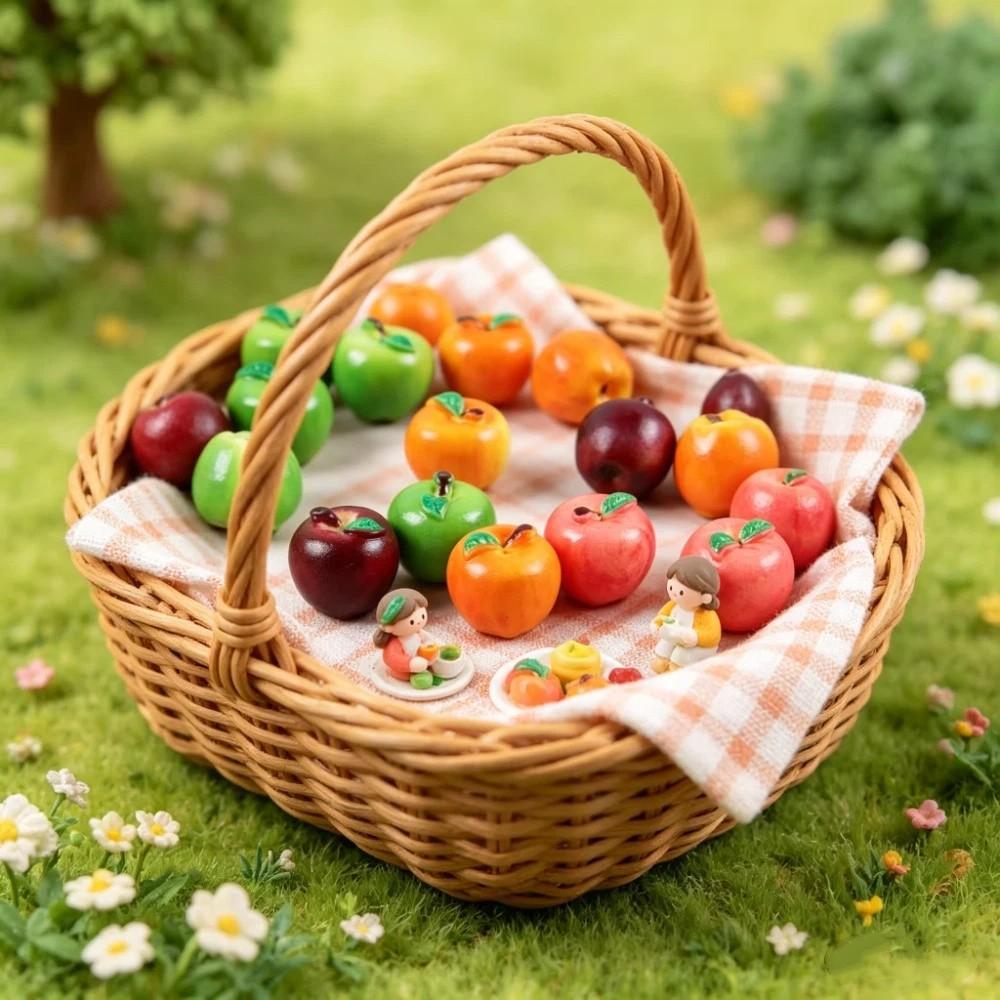 10pcs Mango Pear Miniature Food Toy Resin Home Decoration Item Cute 3D Fruit Model Dollhouse Craft