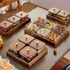 Тарелка для фруктов и закусок из грецкого ореха и стекла