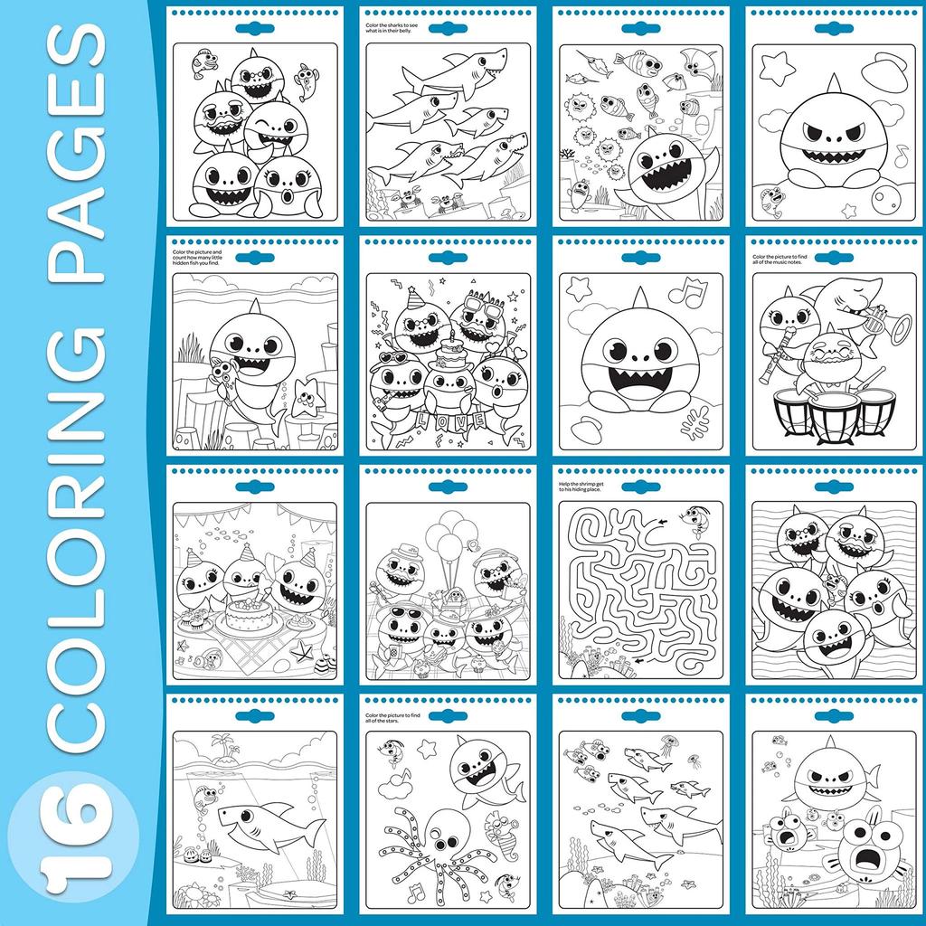 Crayola Baby Shark Color Wonder Travel Activity Mess Бесплатный подарок для 6 блокнотов, раскраски, дети, 3, 4, 5,