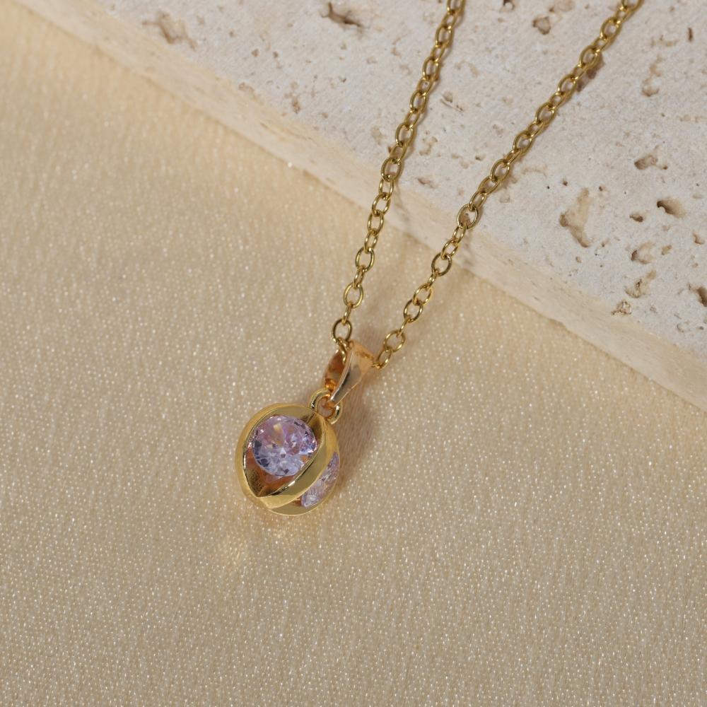 Простые круглые подвески-ожерелья для женщин, ожерелье с цирконием, свадебные украшения, аксессуары