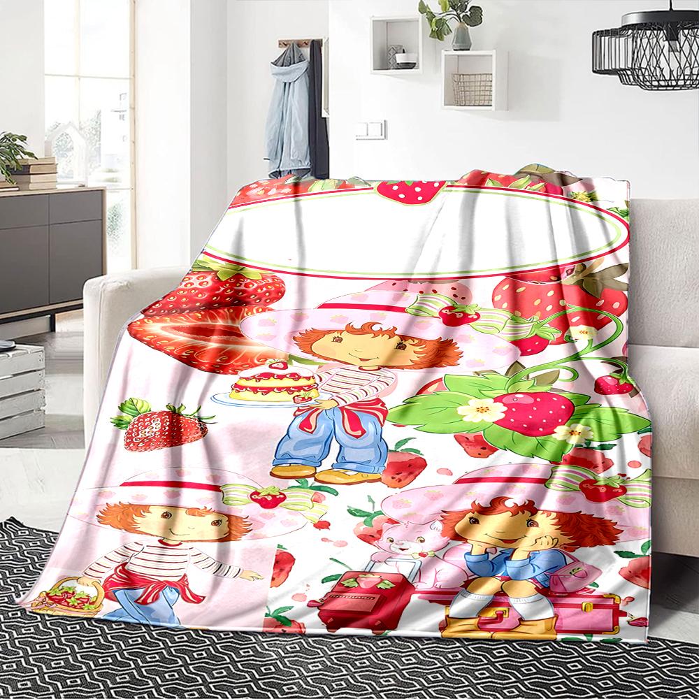 1Pc Strawberry Party Invitation Blanket For Couch Bed Plush Cozy Fuzzy Blanket Super Soft Warm Blankets For Fall And Winter 0918254