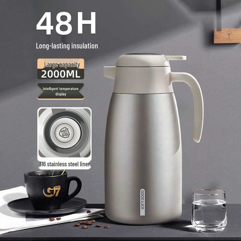 2025 New Model 316 Stainless Steel Insulated Thermos Flask Pot, Large Capacity Hot Water Kettle