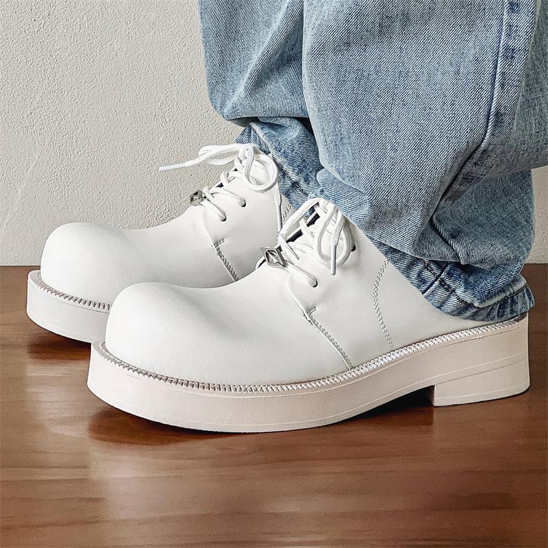 2024 новые туфли Дерби мужские на толстой подошве с круглым носком, повседневные кожаные туфли мужские туфли для инструментов 24225-J