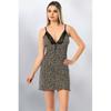 Women's Leopard Nightgown Rope Strap Cotton Mini Nightgown