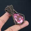 Dazzling Pink Kunzite Gemstone Handmade Copper Wire Wrap Jewelry Pendant