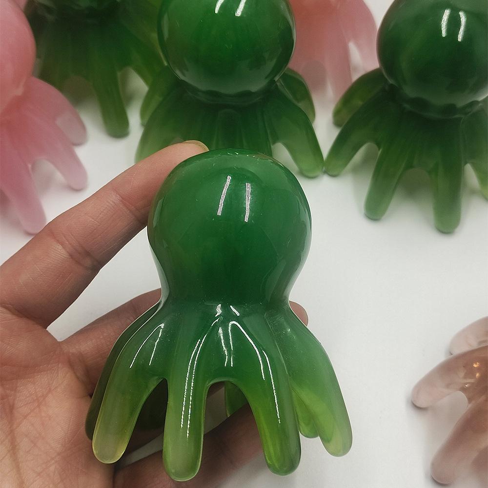 Resin Eight-Clawed Octopus Head and Neck Massager Comb