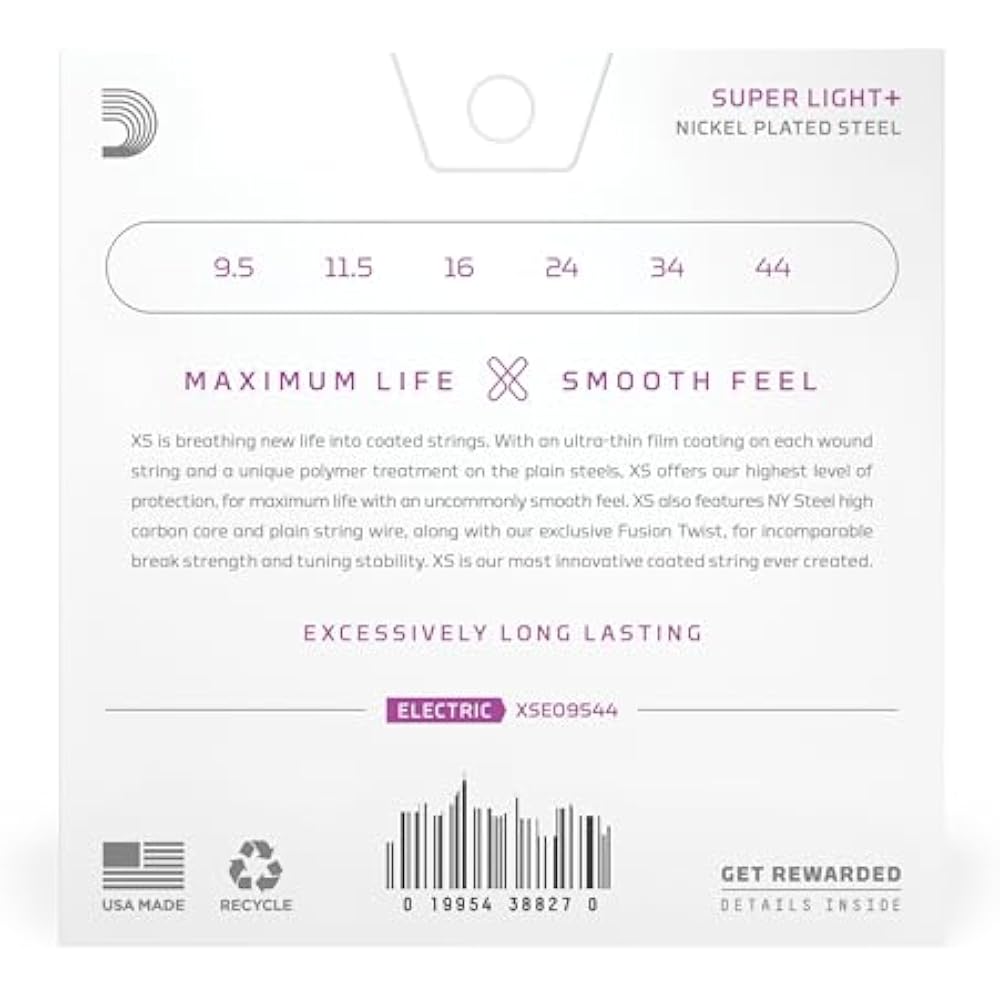 D'Addario Daddario Струны для электрогитары Струны с покрытием XS Никель Super Light Plus .0095-.044 X...