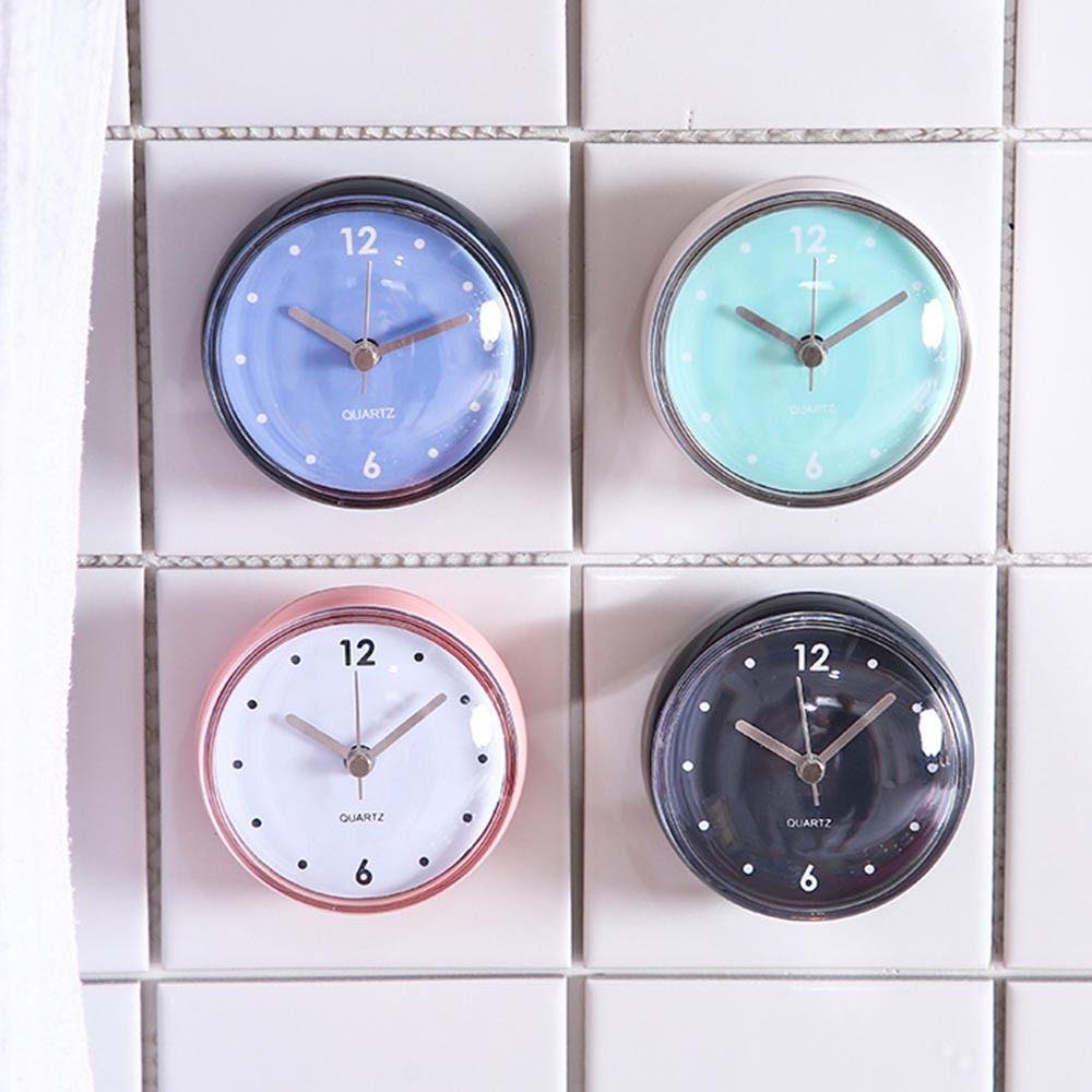 Kitchen 3D Minimalist Battery Powered Mini Sucker Wall Clock Wall Watch Home Decor Shower Clocks
