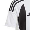 adidas Полосатый пуловер с круглым вырезом и цветными блоками, футболка с коротким рукавом, детские топы, белый, черный, IW2141