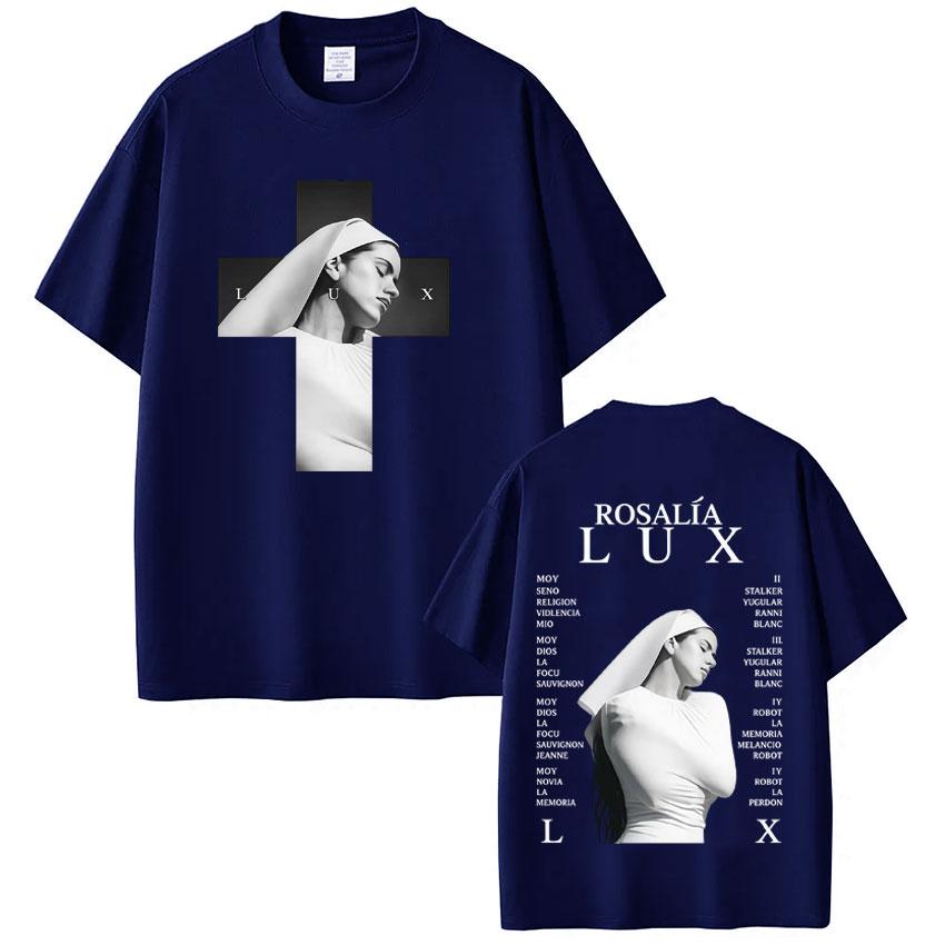 Singer Rosalia Lux Album 2026 Tour Print Tshirt Unisex Women Fashion Tshirt Casual Cotton Vintage Loose Aesthetic Trendy Tshirts