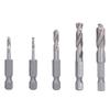 Набор из 5 сверл, прочные, быстрорежущие, стальные, с шестигранным хвостовиком, короткие сверла для обработки и сверления