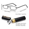 Fashion Mini Portable Clip Case Tube Reader Glasses Slim Pen Reading Glasses Spring Hinged Eyeglasses with For  Women