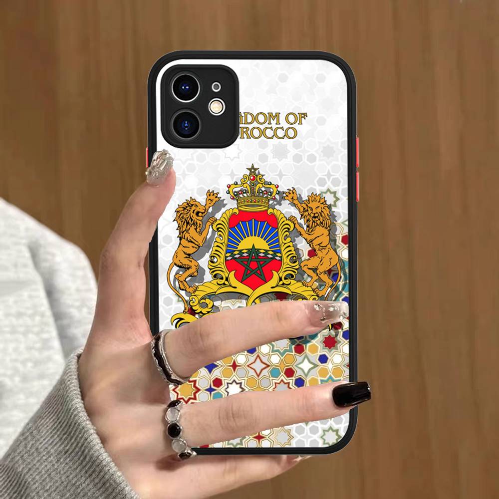 Карта и флаг Марокко Матовый защитный чехол для IPhone 16 15 14 13 12 11 Pro Max X XS MAX Защитный чехол