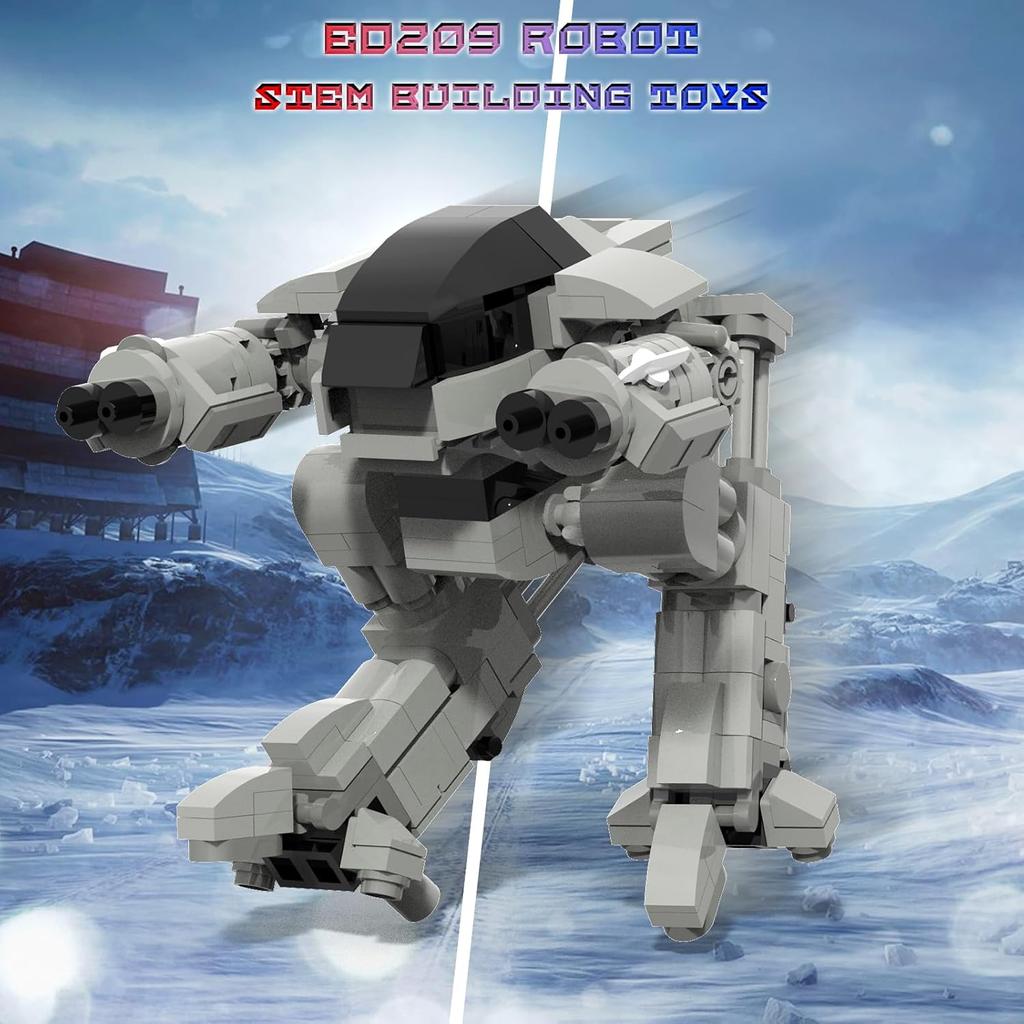 ED209 Robot Mecha Building Blocks Warrior Robot ED-209 Enforcement Robot Combat Mech Armor Building Toy Set 269 Pieces